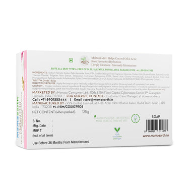 Mamaearth Multani Mitti Moisturizing Lotion Soap with Multani Mitti & Bulgarian Rose for Oil Control & Acne-125g|Benefits of Lotion in a Soap|Moisturizing Bathing Bar|Deeply Cleanses|76% TFM Grade 1